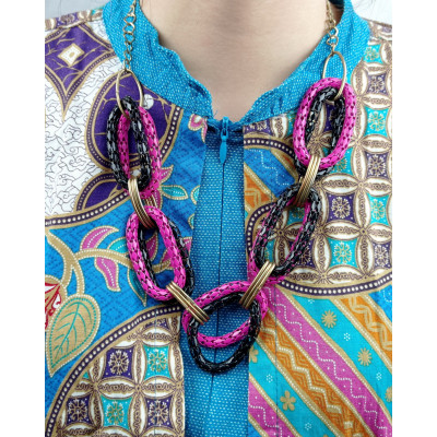 AS2032 - Kalung Ungu Hitam 