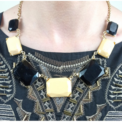 AS2036 - Kalung Petak Cream Black