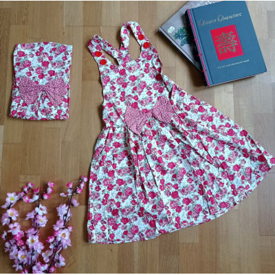 AS2050 - Baju Anak Dress Tanpa Lengan Pita Pink (Ukuran M dan L)