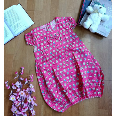 AS2053 - Baju Anak Dress Lengan Pendek Es Krim (Ukuran L)