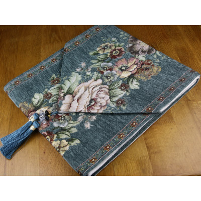 TD2056 - Taplak Meja Segitiga Tebal Flower Green