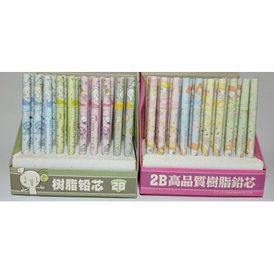 TD2062 - Isi Pensil 2B Tinggi Green & Pink (1 Kotak isi 50 pcs)